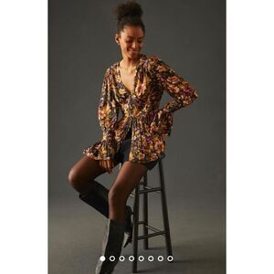 New Anthropologie Deep-V Tunic Size XS
